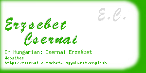 erzsebet csernai business card